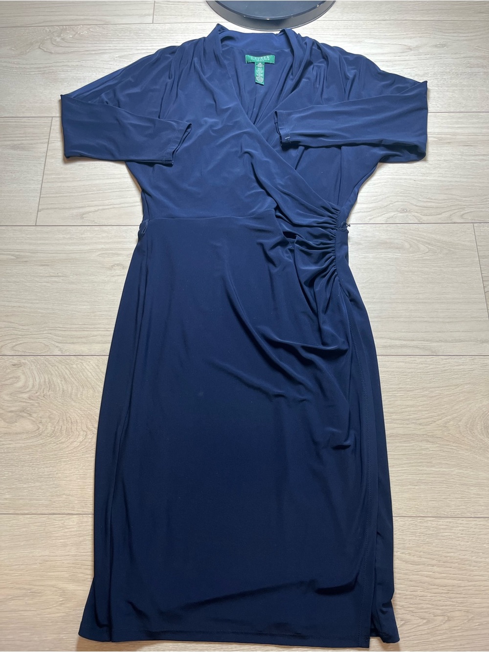Lauren Ralph Lauren Navy Wrap-Style Sheath Dress women’s 10